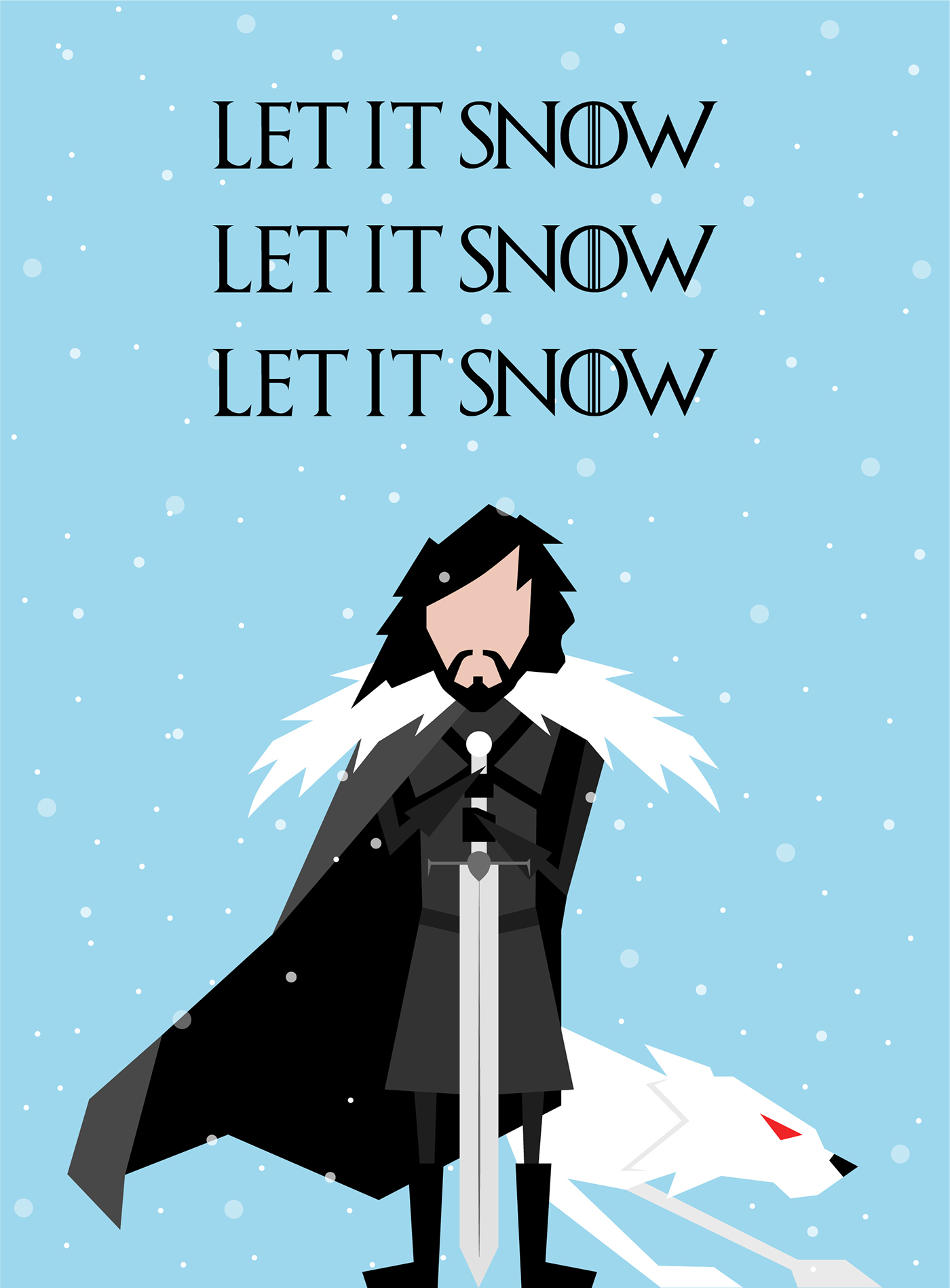 Jon Snow christmas card Let It Snow