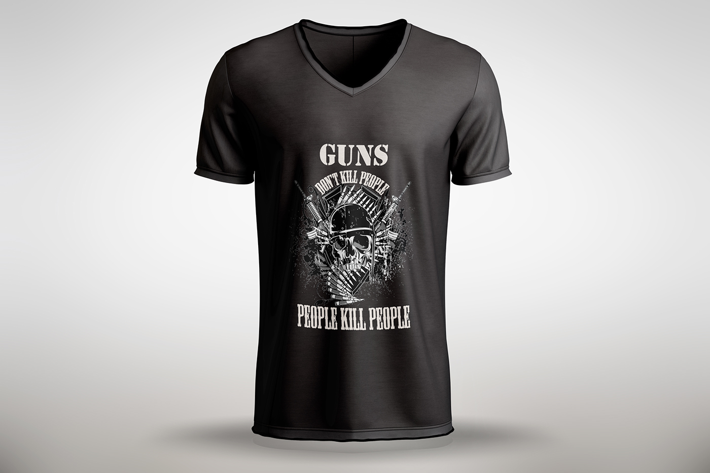tshirt skull Gun color graphics design men Picture new professional