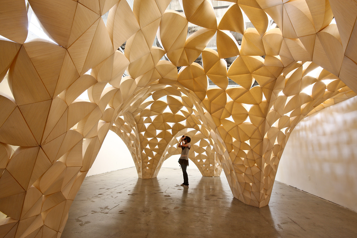 IwamotoScott architecture Los Angeles sciarc digital fabrication vaults Voussoirs Wood Structure installation