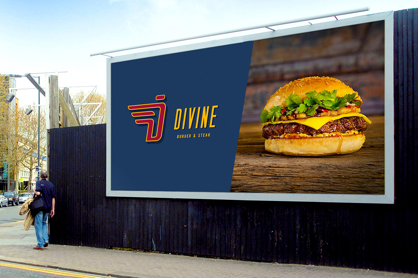 divine burger steak Diner Bar logo concept branding  Sal athens loft d'art Chris Pakiotis