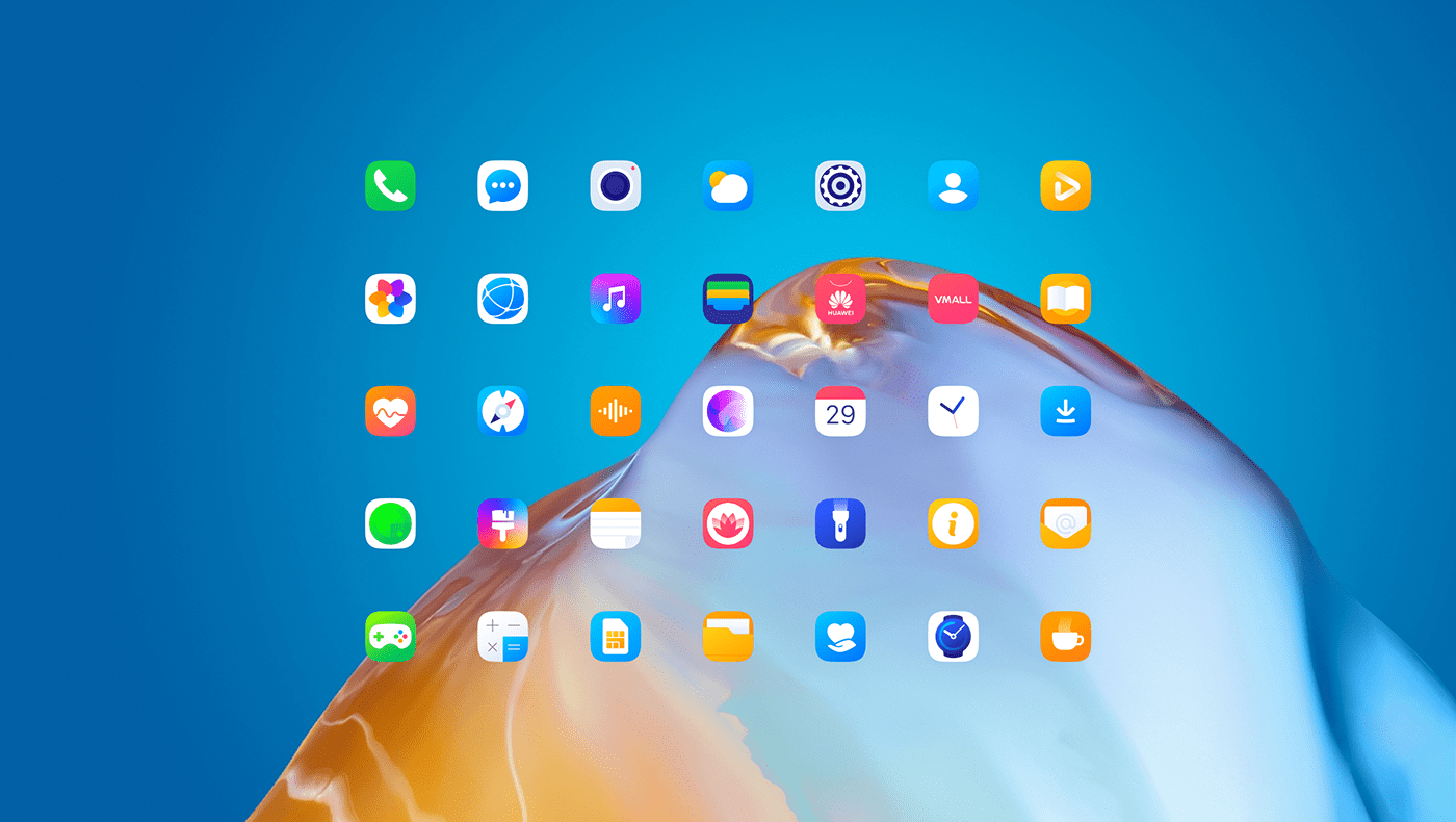 android emui gradients graphic design  huawei Icon Minimalism Os UI mobile design