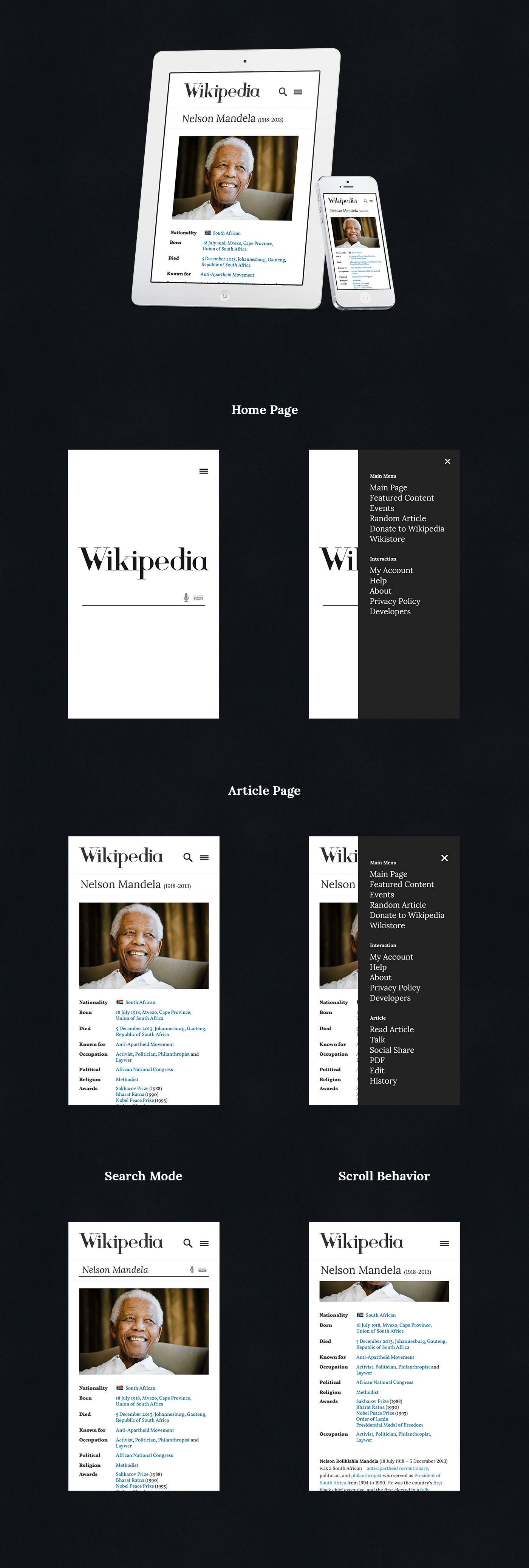mobile wiki Wikipedia Responsive Webdesign Wekipedia Concept Redesign Wiki Redesign Wikipedia