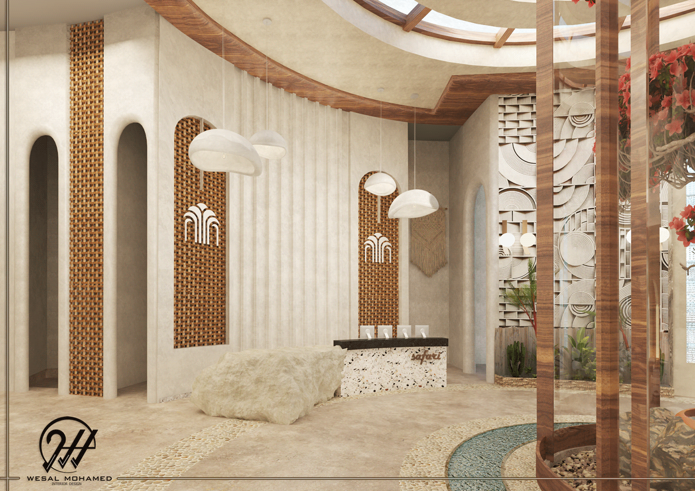 graduation project hotel design interior design  safari hotel Wabi Sabi