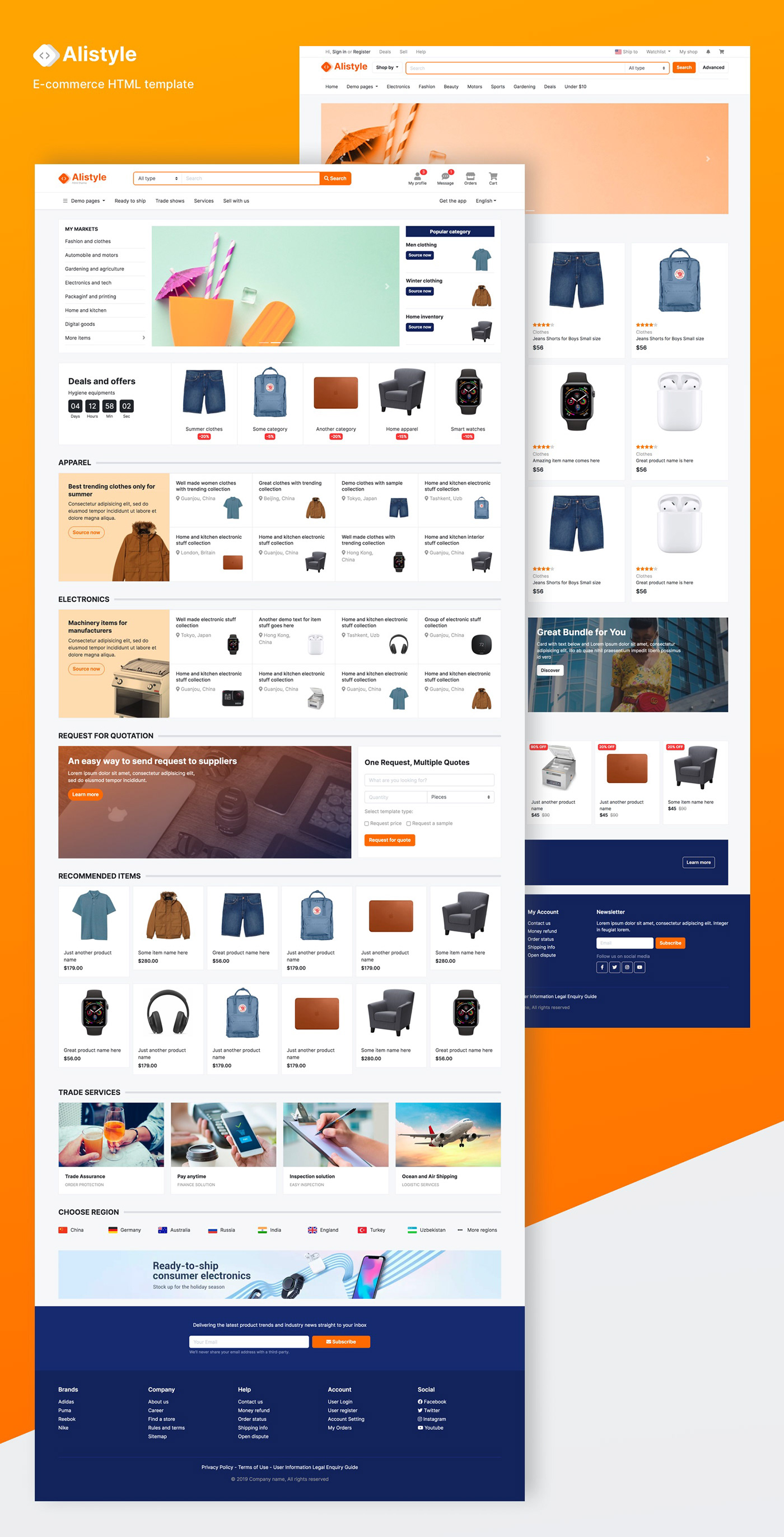 Ecommerce E-Commerce Theme alibaba style design marketplace template online shop design Website Online Shop Web design