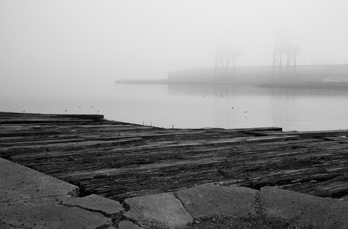 san francisco Ocean factory fog dock gray grey