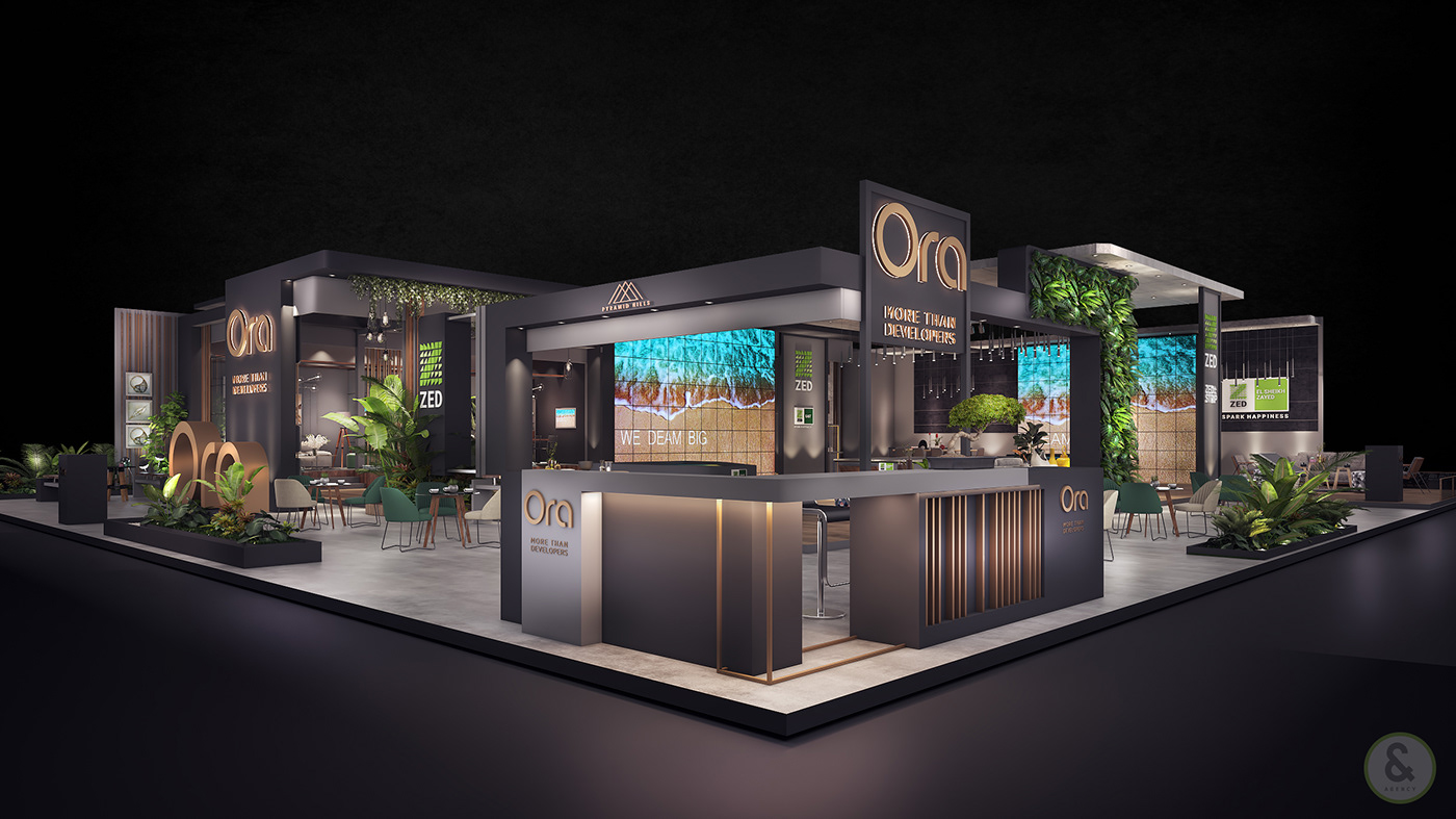3dsmax Advertising  booth egypt Exhibition  Real Gate 2021 realestate Stand vray