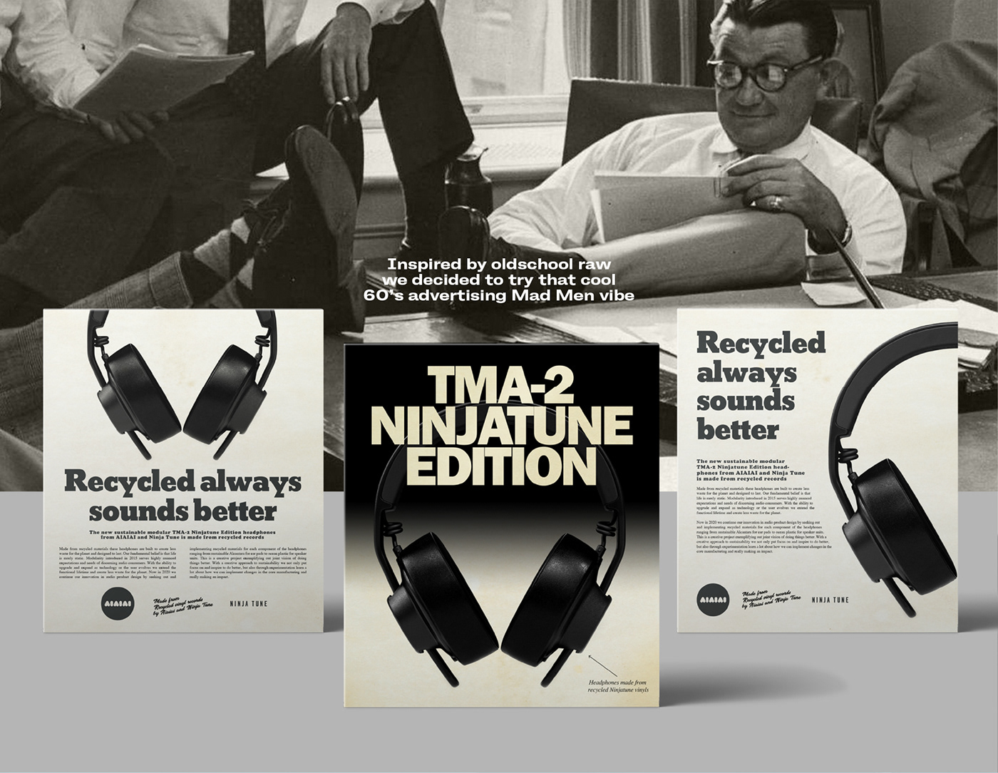 60s design aiaiai design Design case graphic design  headphones packaging design
