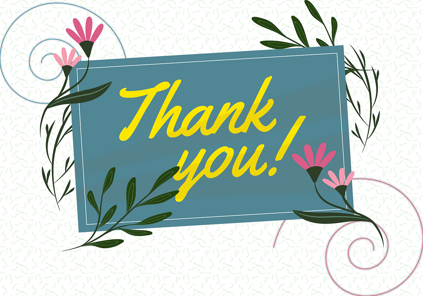 thank you thank you card graphic design  art Flowers ILLUSTRATION  floral artwork grahic Thank You Cards