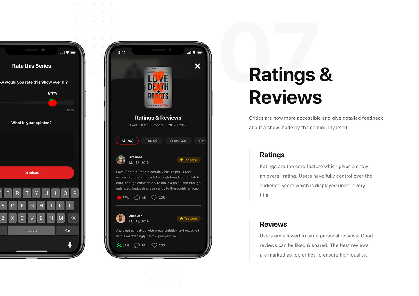 application concept design digital Interface mobile redesign Rotten Tomatoes UI ux