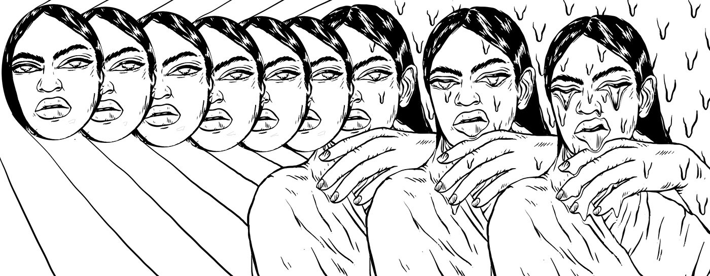 artwork dialogue editorial ILLUSTRATION  impostersyndrome Innerstruggles mental health perception self women
