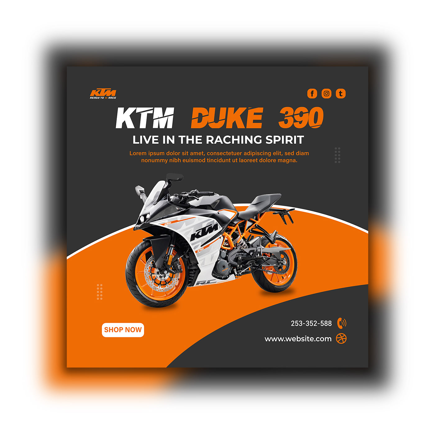 Social media post Socialmedia ads KTM ktm duke motorbike motorcycle Bike social media