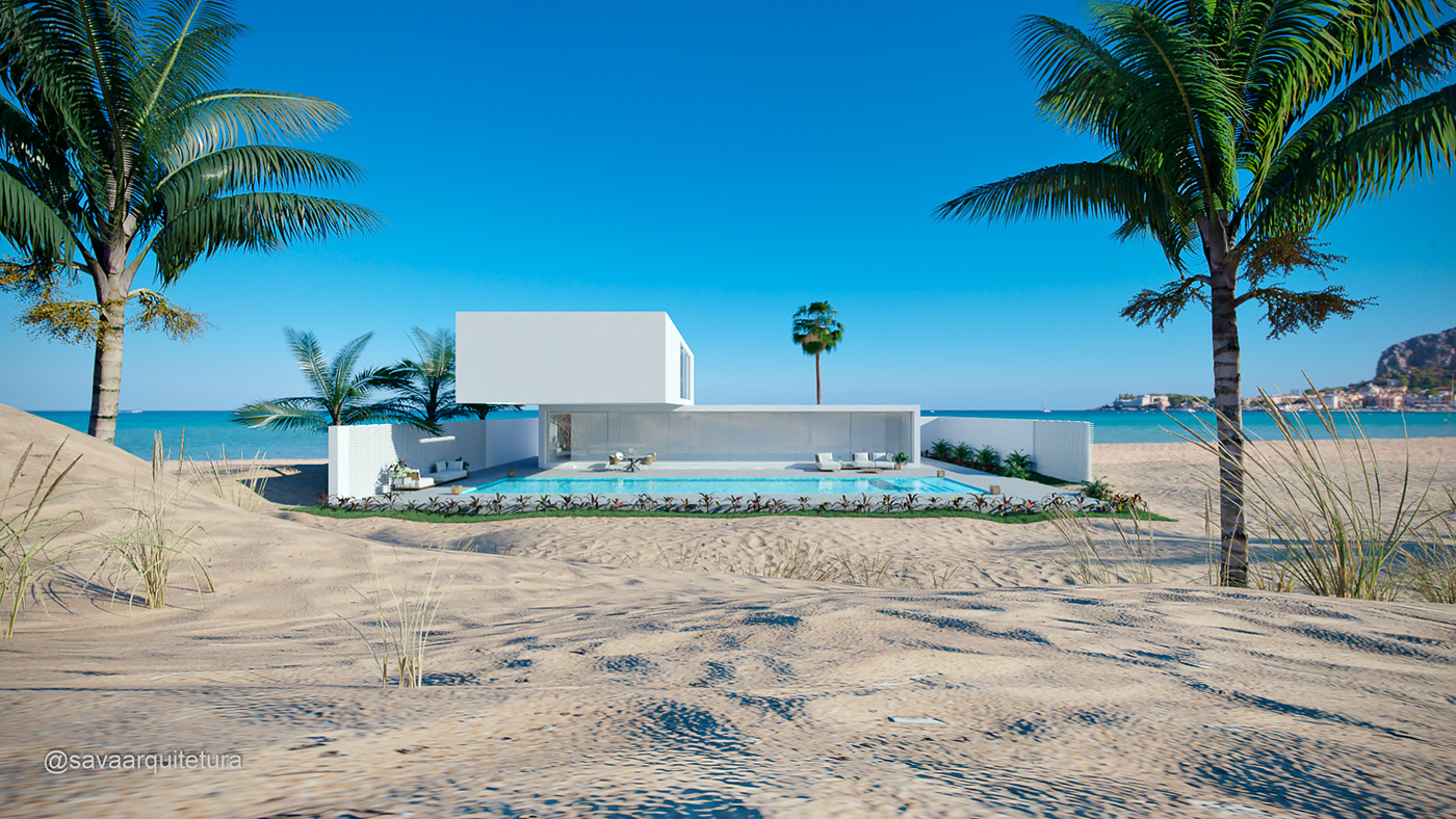 archdesign architecture archviz beach CGI houseofsand Render rendering visualization