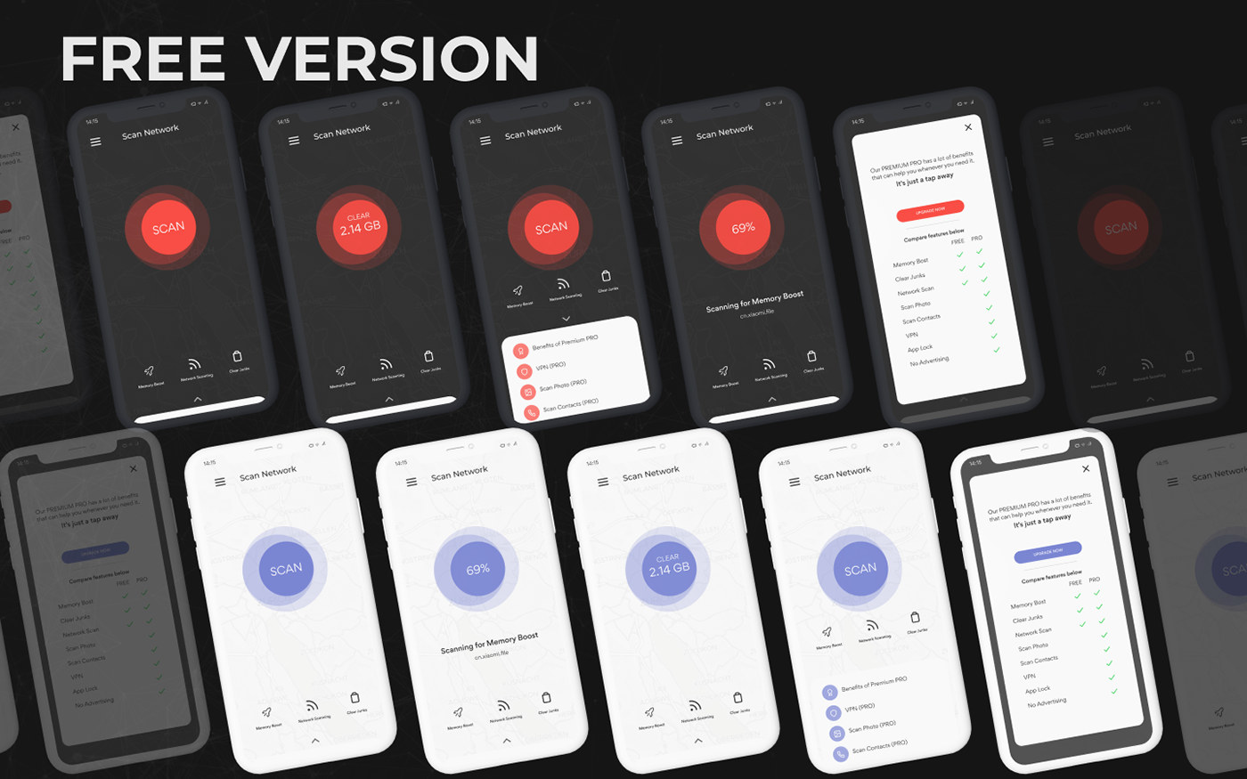 app concept design Moldova scan security UI user ux vpn