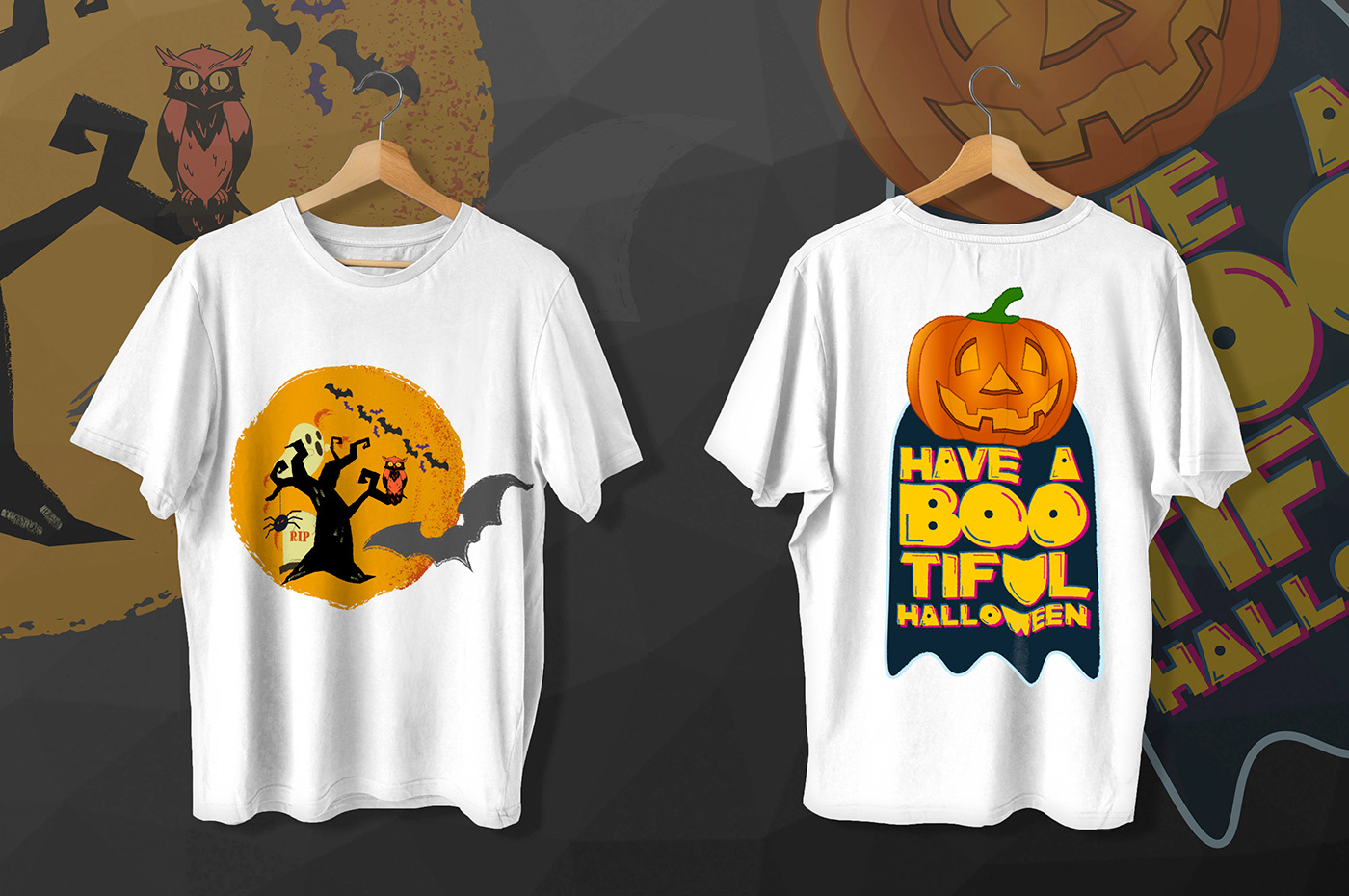 Halloween T-shirt design. This t-shirt design will suit everyone. It's an Eye-catching Tshirt design
