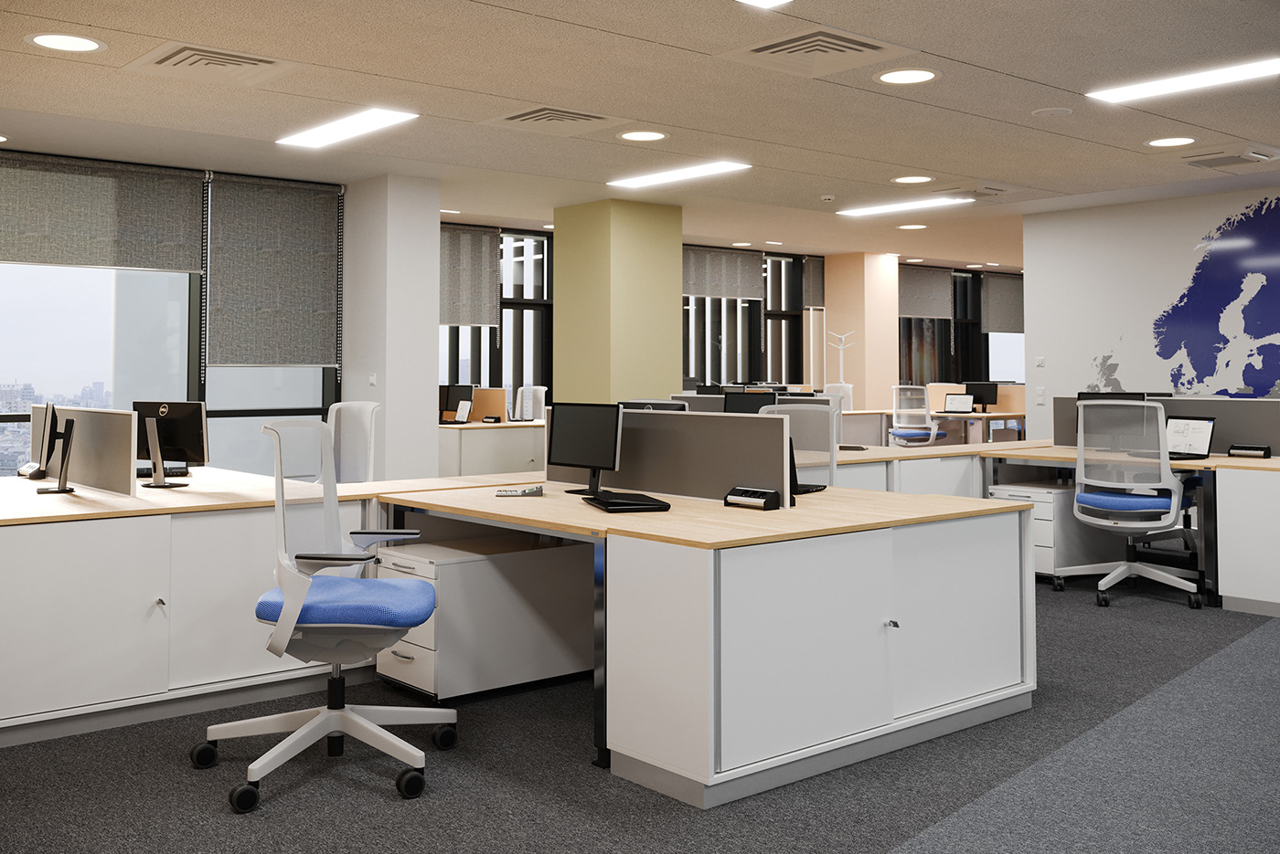 3D architecture archviz CGI corona Interior interior design  Office Building Render visualization