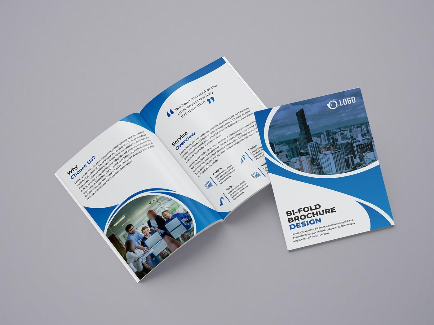 Bi-fold Brochure Template on Behance Pertaining To Two Fold Brochure Template Psd