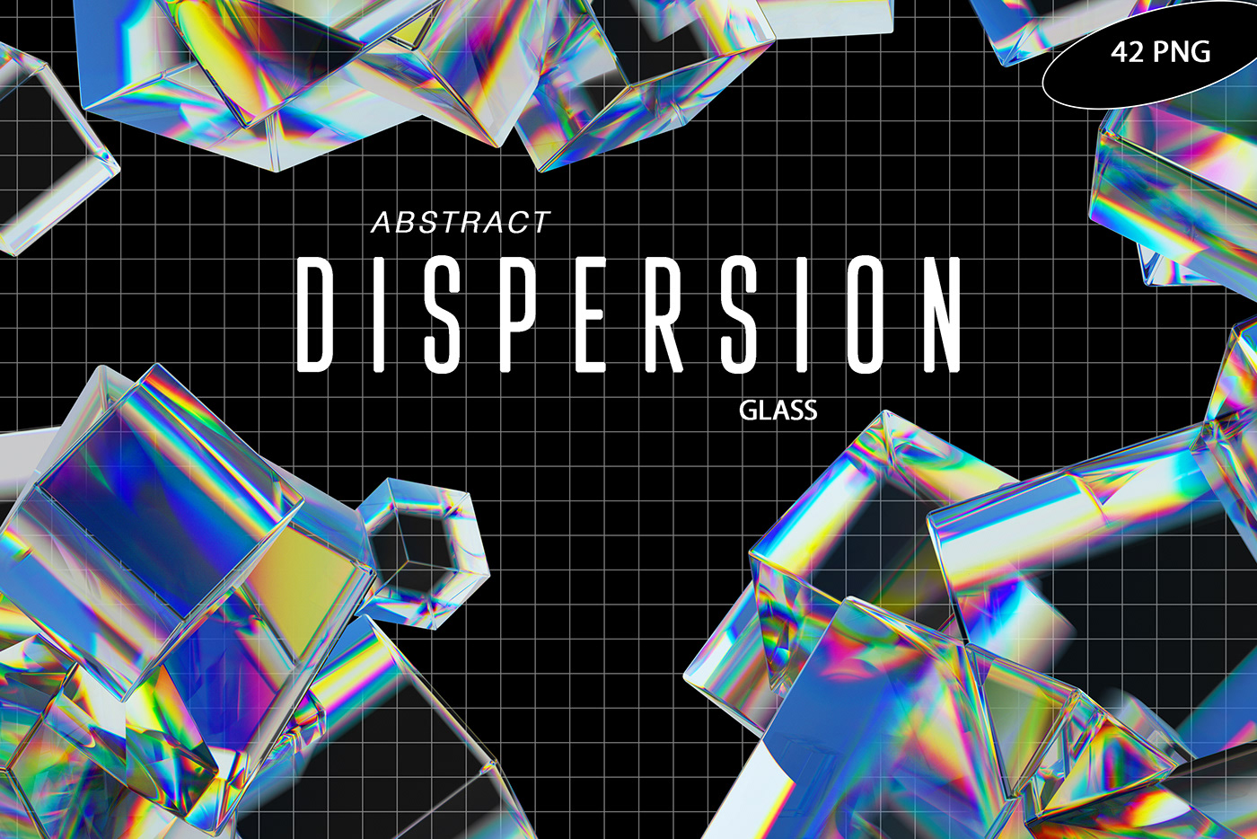 3D abstract background c4d colorful design dispersion glass octane Render