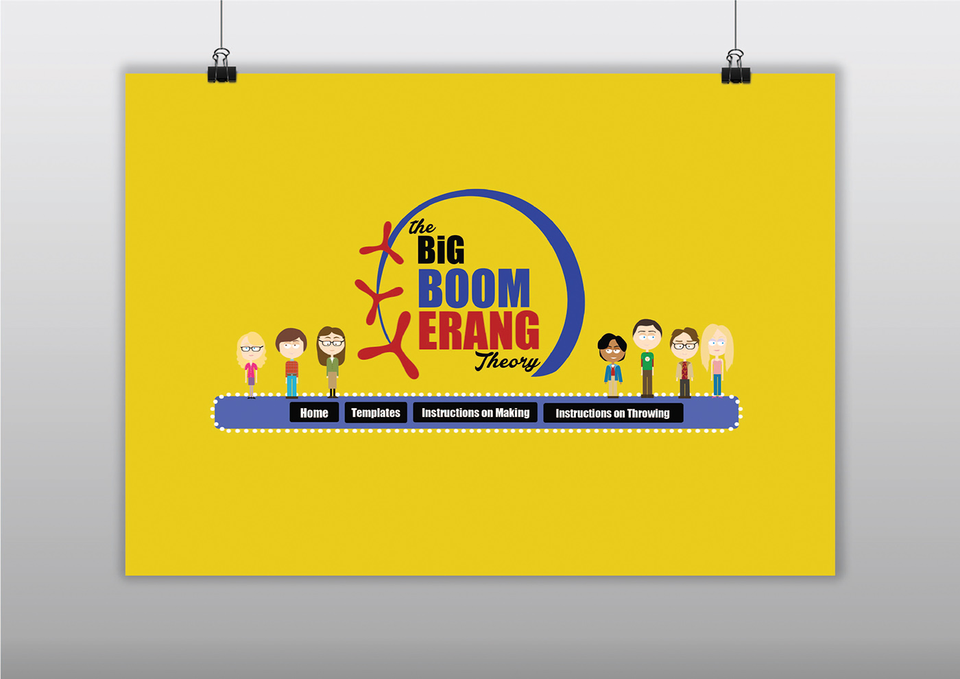 Boomerang Big Bang Theory graphic design  Website Prototype