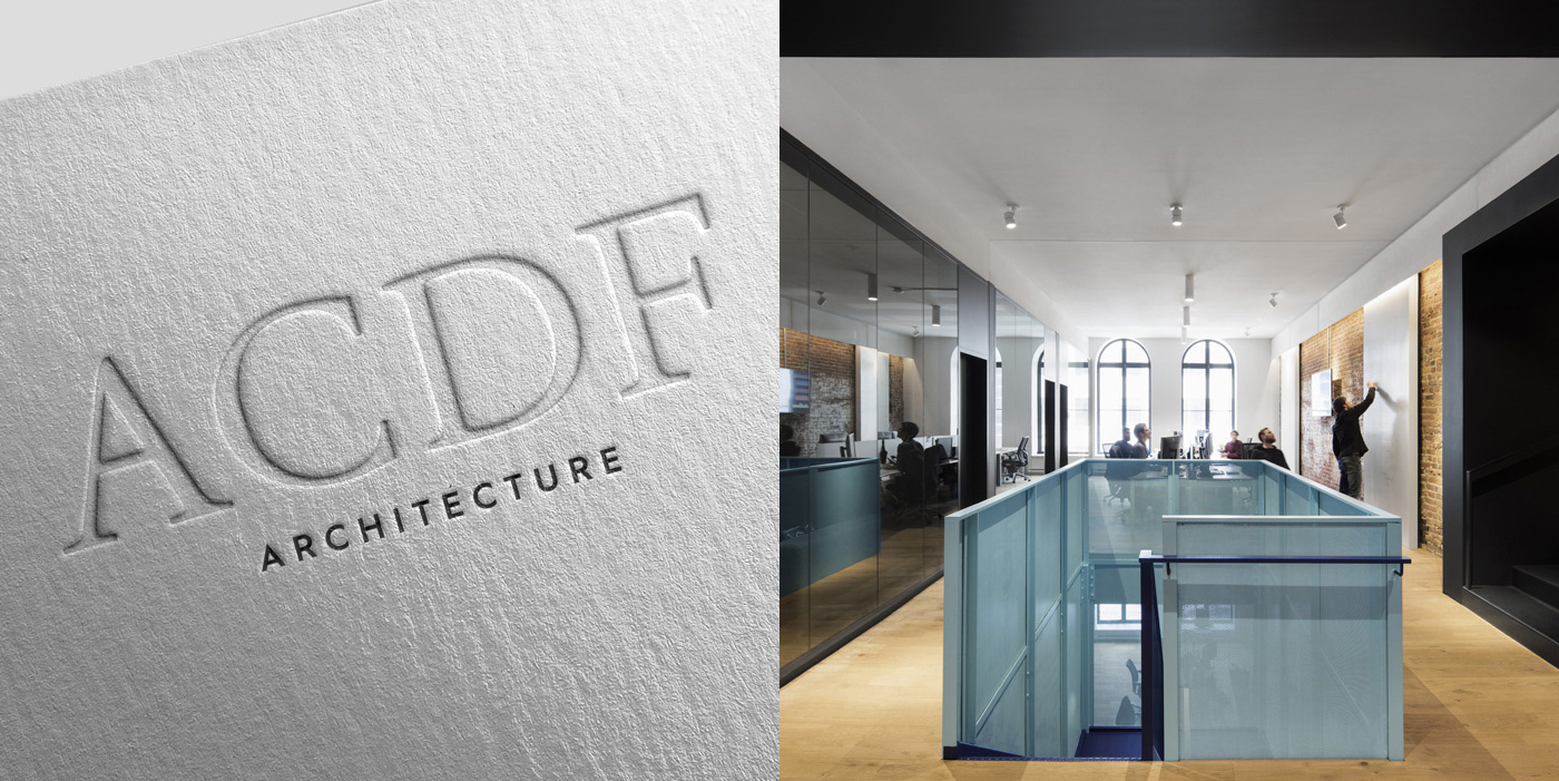 Carte d'affaire papeterie logo conception site web projex media ACDF Architecture architecte graphisme design web wordpress