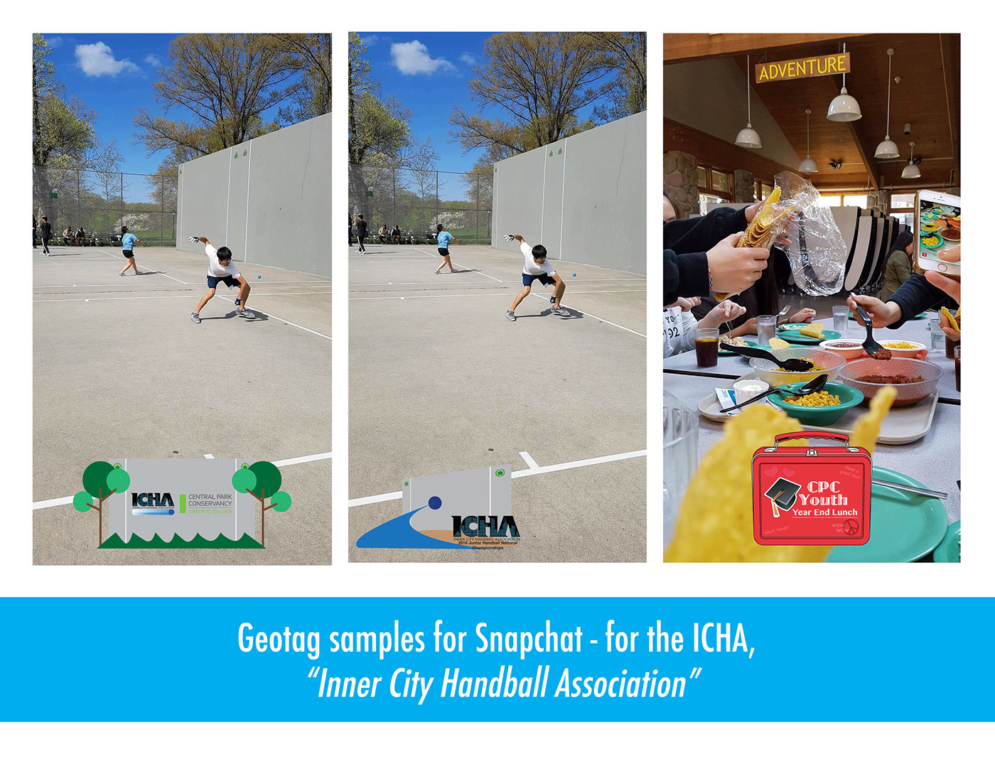 icha innercityhandballassociation handball nyc newyork geotag   snapchat Illustrator photoshop