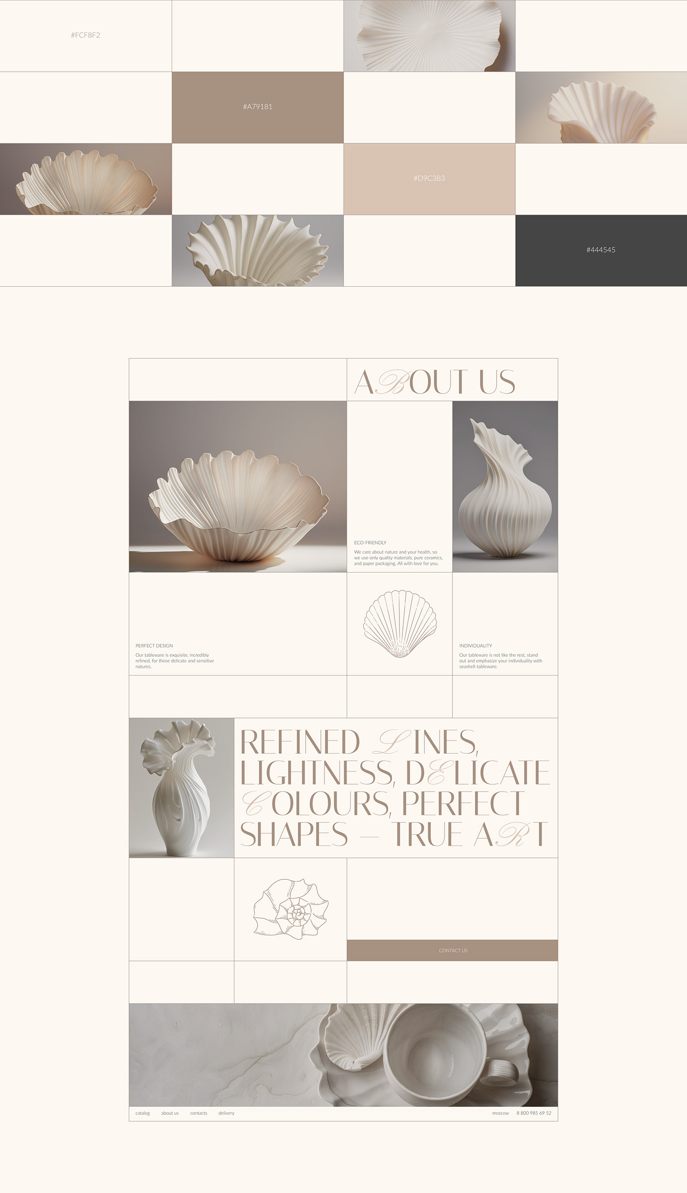 design Web Design  UI/UX Figma landing page seashell