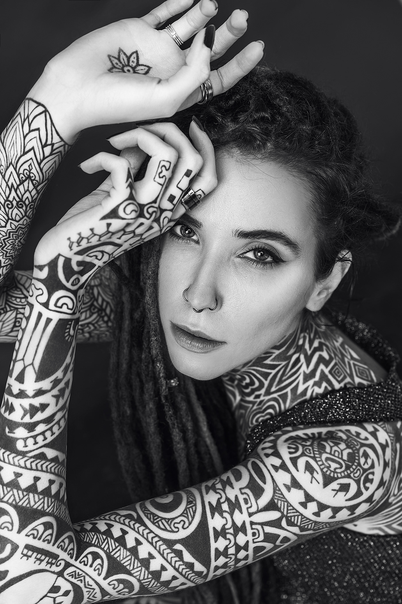 fashion photography portrait tattoo Fashion  retouching  Tattoo Model beauty art model