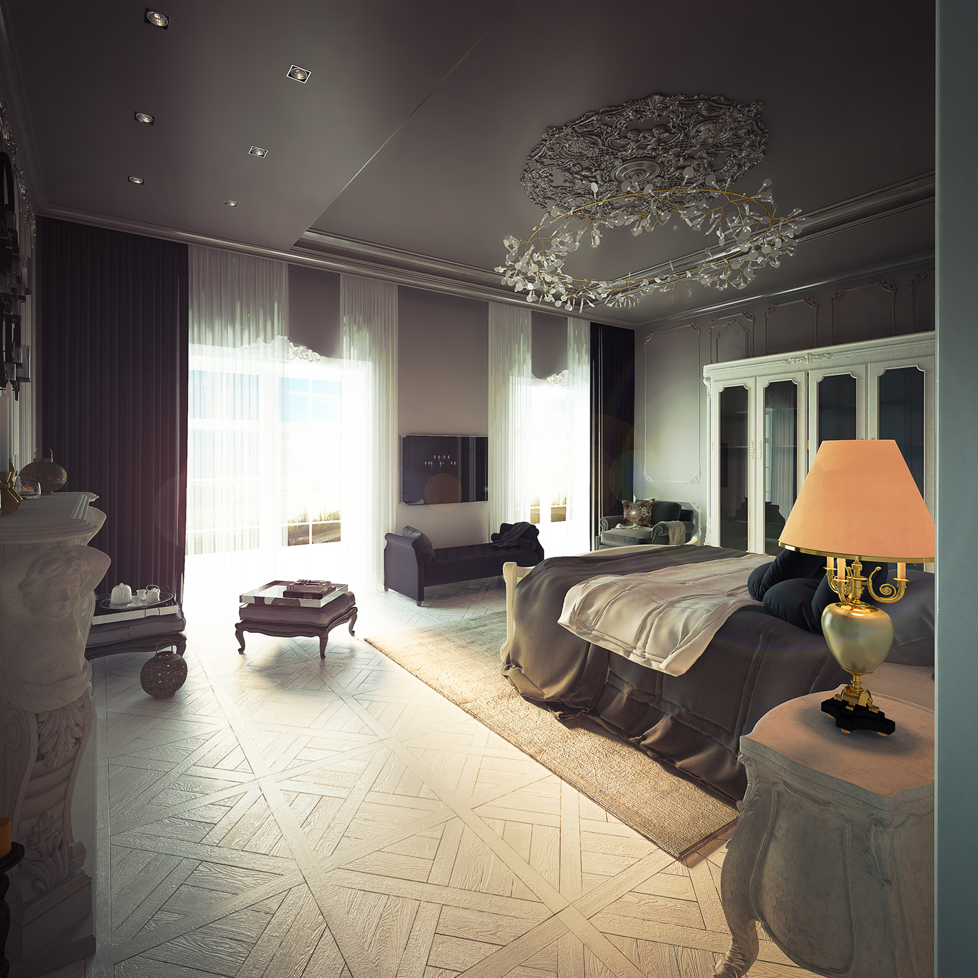 Classic interior design  neoclassic interior Classic bedroom Neoclassical house modern classic design MOOOI baxter Minotti artemide