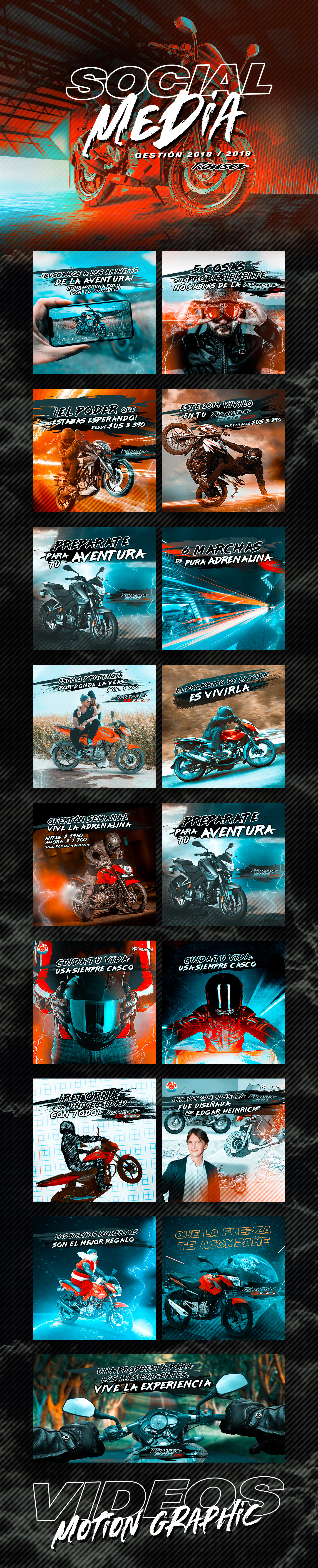 diseño photoshop blender3d rouser bajaj motorcycles Visco Socialmedia Style graphicdesign