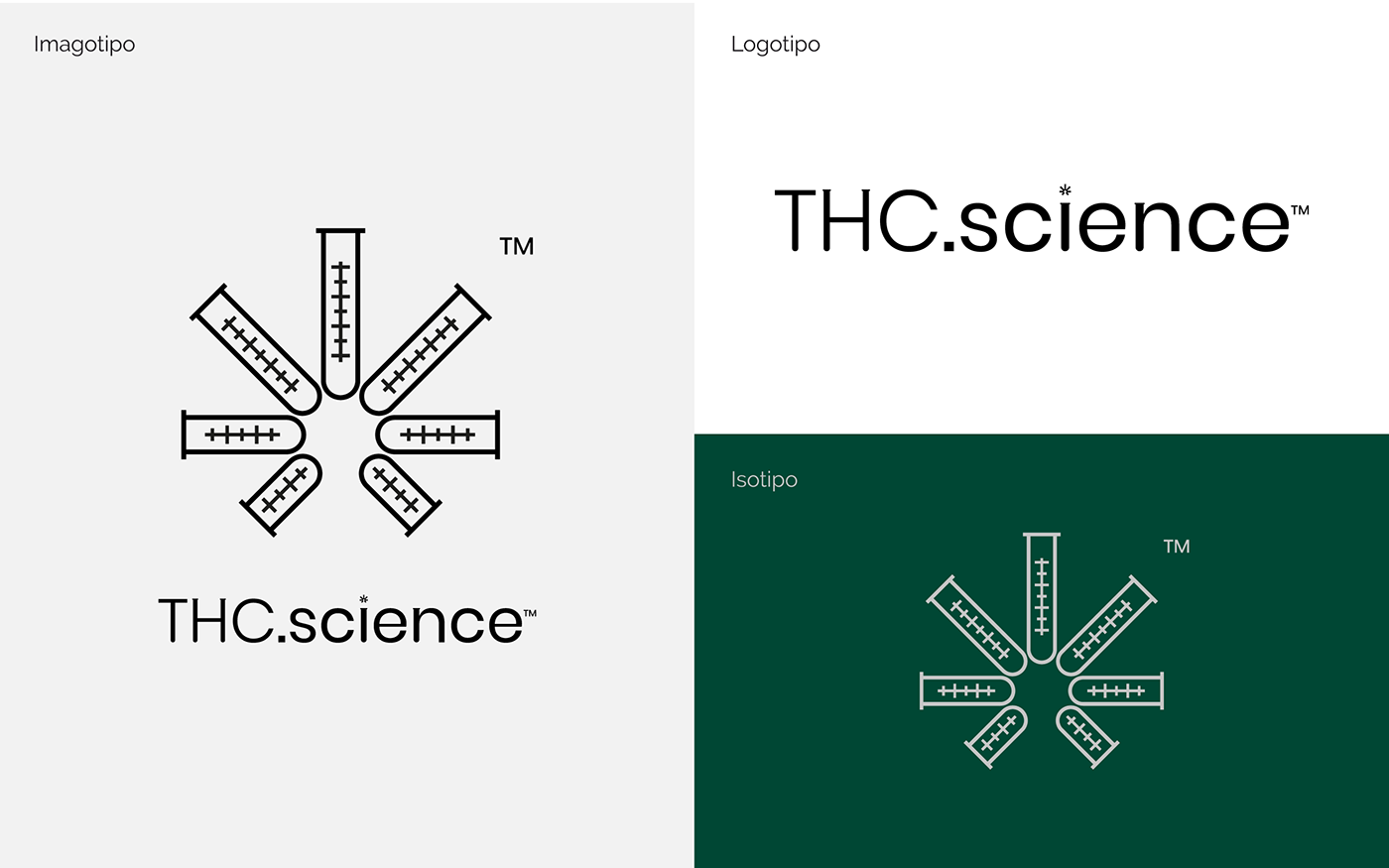imagotipo, logotipo e isotipo de thc.science
