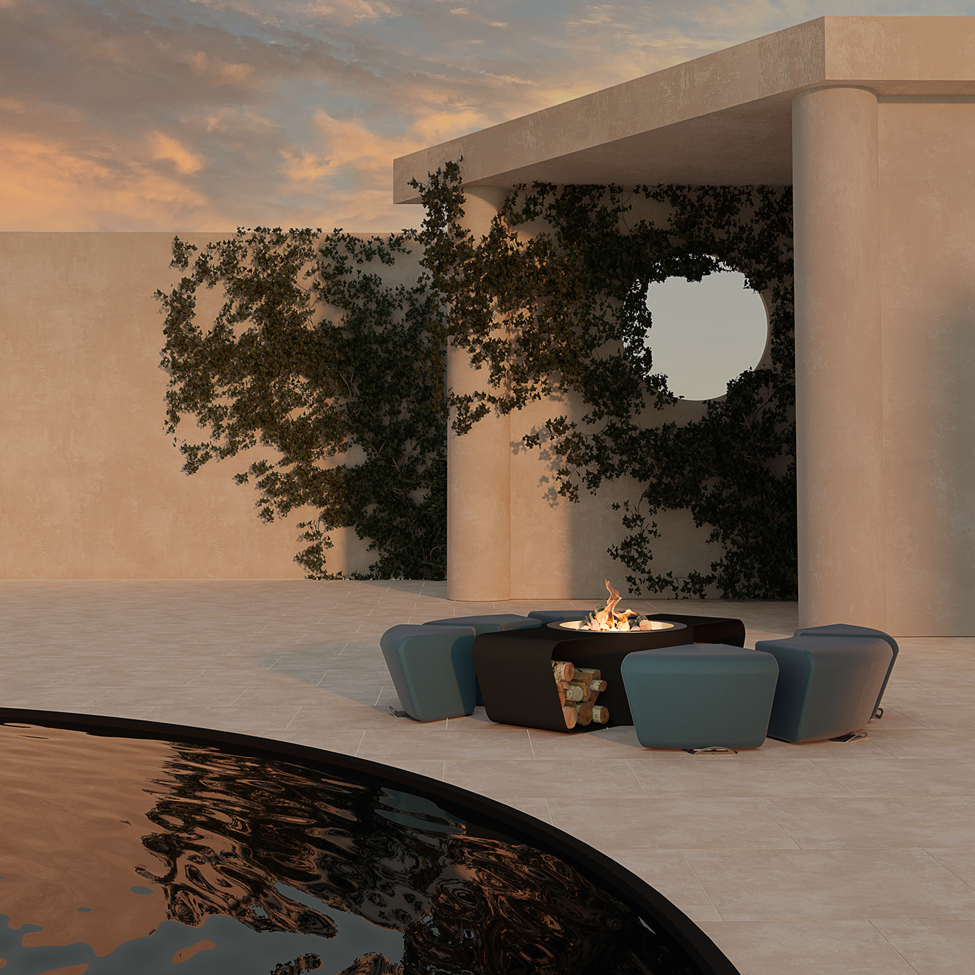 Outdoor design interior design  Render 3ds max exterior 3D corona render  modern arquitecture