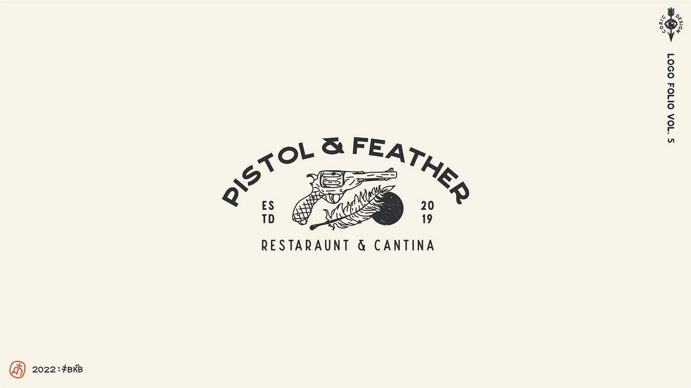 Pistol & Feather Logo Design