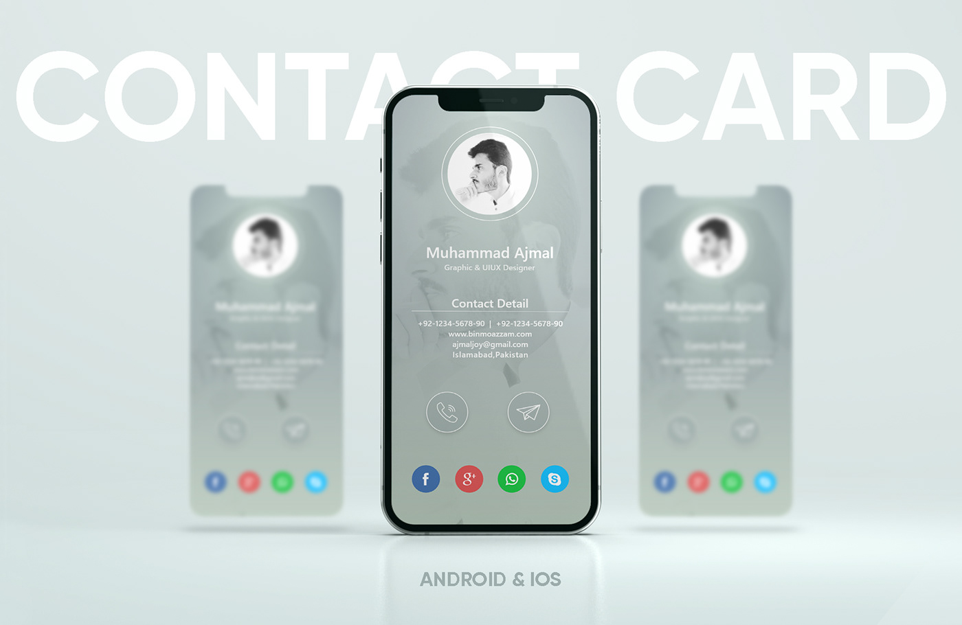 android built-in contact Contact Card contact ui feature ios mobile phone number destails ui design