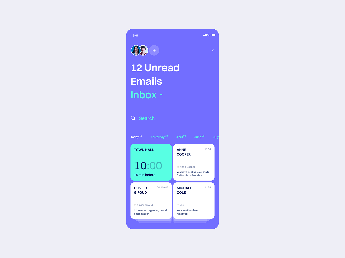 Mailbox Mobile App Design