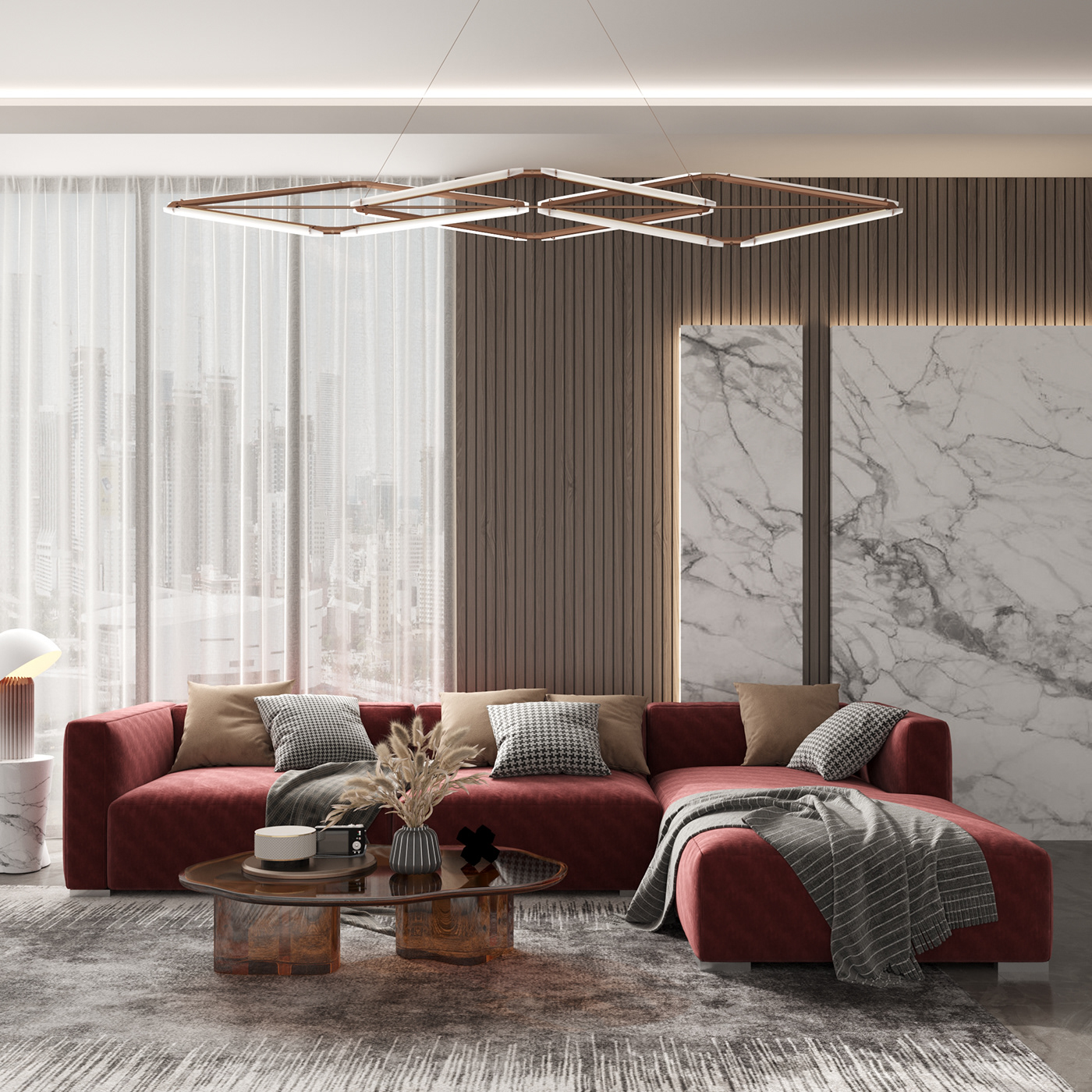 3ds max design Interior interior design  living room modern room Scandinavian sofa visualization