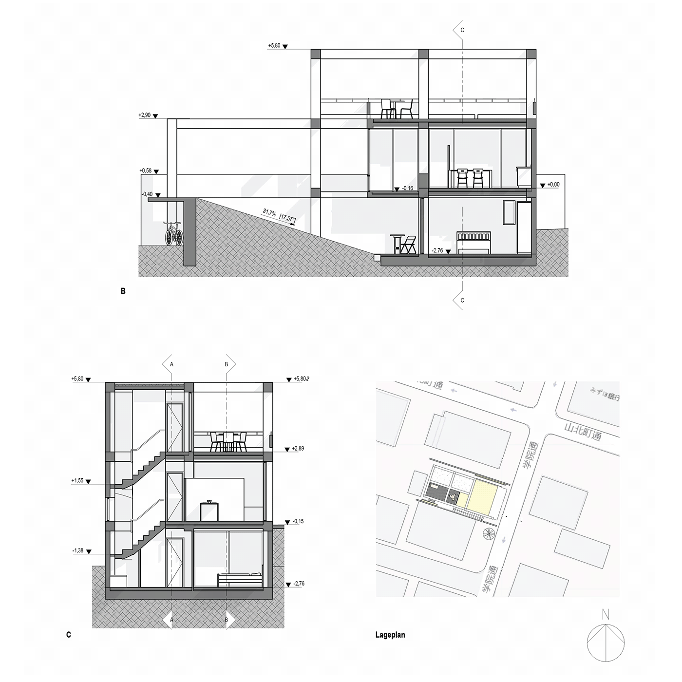 concrete architecture revit Concrete House visualization exterior osaka onishi house tadaoando 
