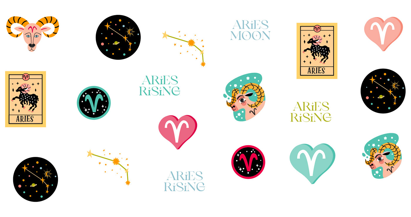 Astrology stickers design sticker zodiac signs zodiac Horoscope aries taurus Gemini Leo
