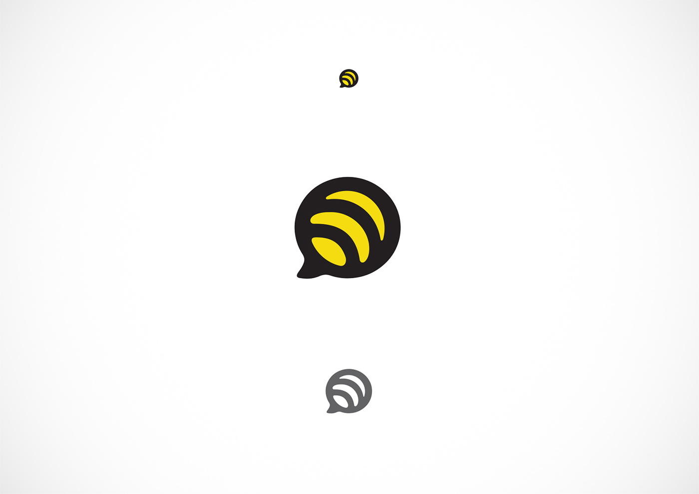 bee logo brand identity SAAS tech Startup Chat bubble