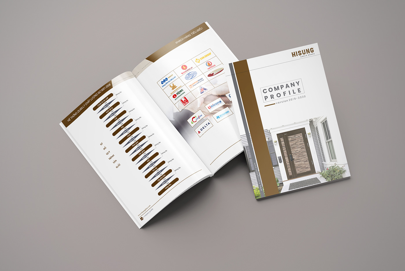 brochure design brown design company profile graphic design  InDesign print