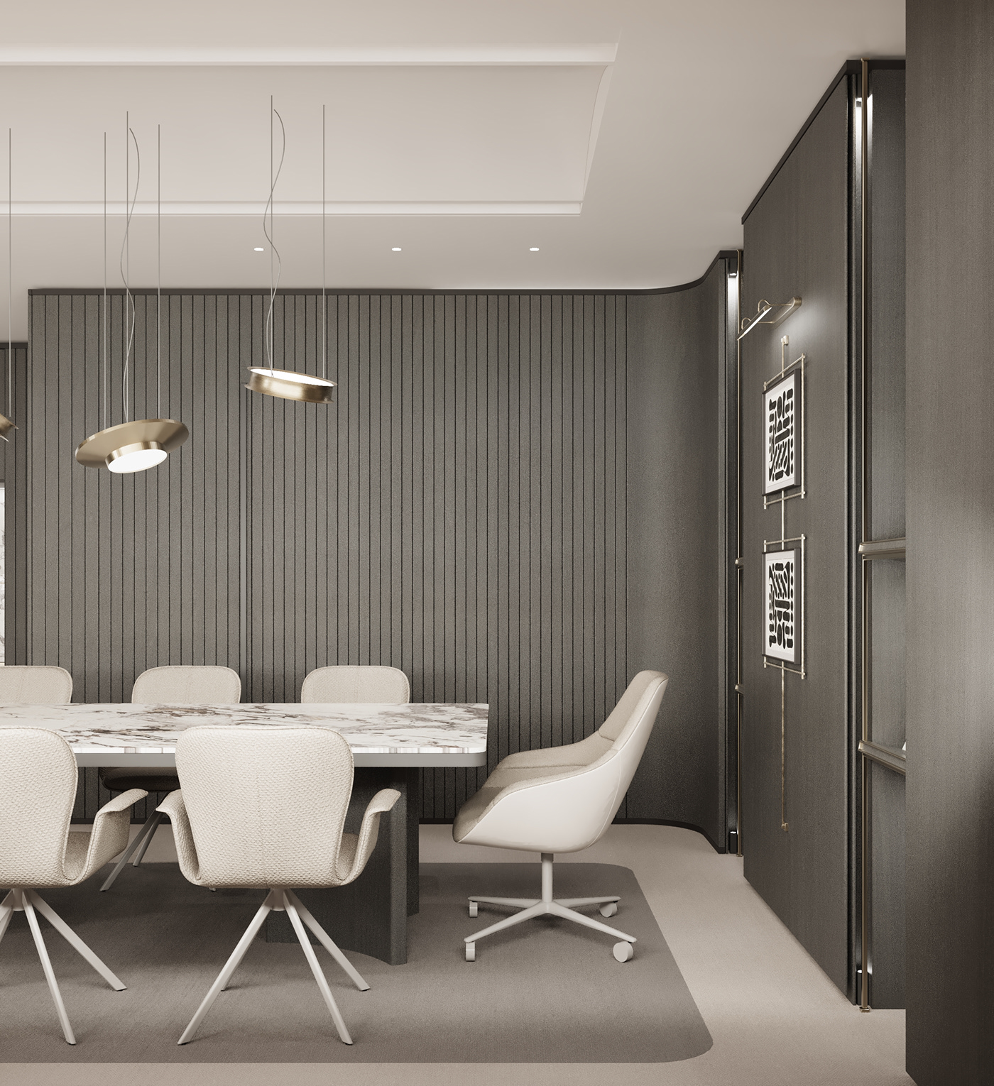 3D Adobe Portfolio design interior design  marketing   model modern Office Render zen