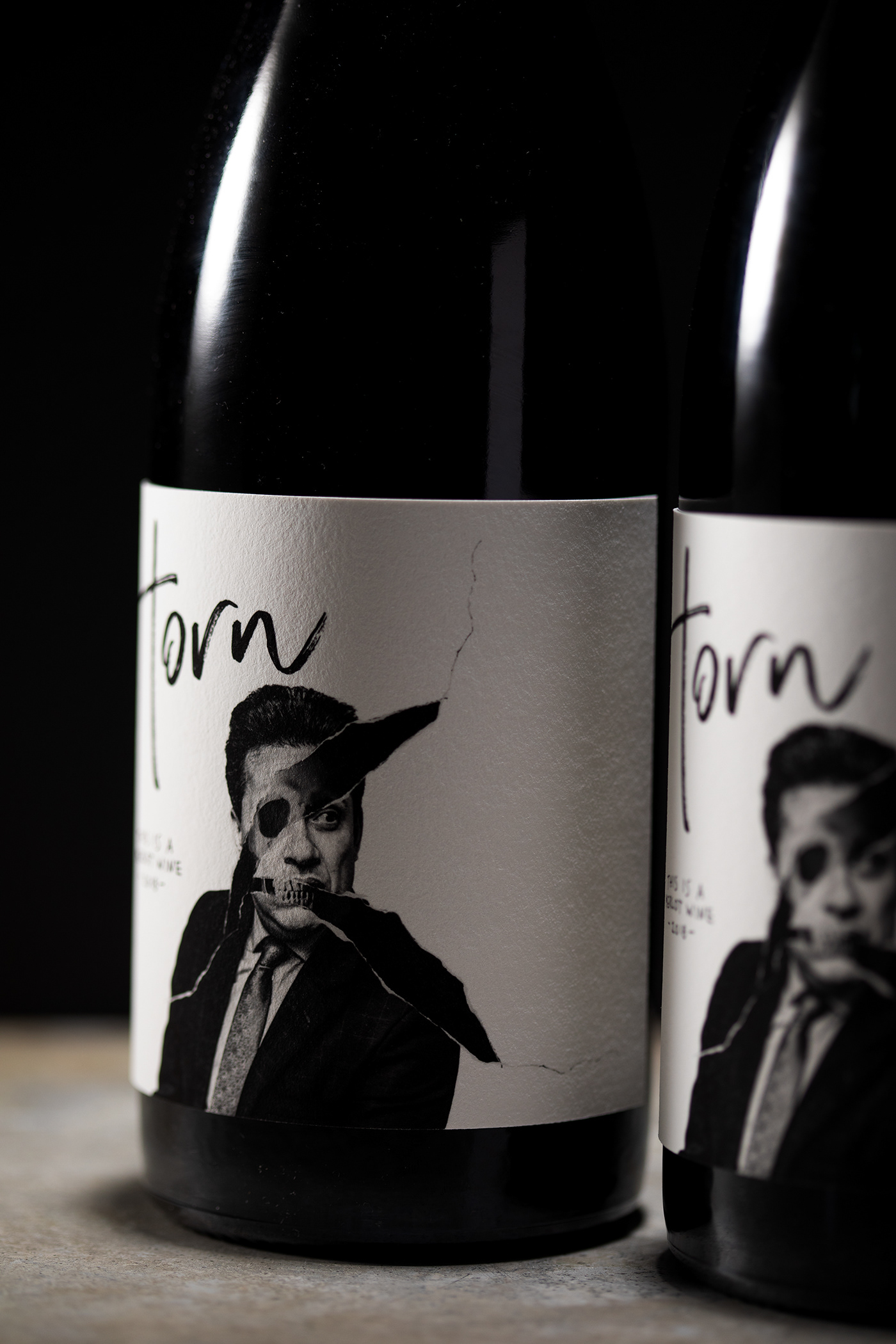 wine Label Packaging brand identity Logo Design black skeleton torn