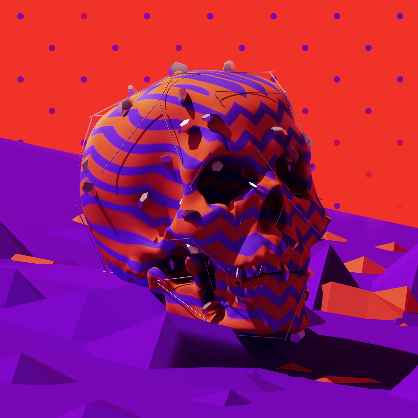 Sebastian andaur daily Project vray cinema 4d instagram social colorful skull Candy color Santiago chile Ps25Under25