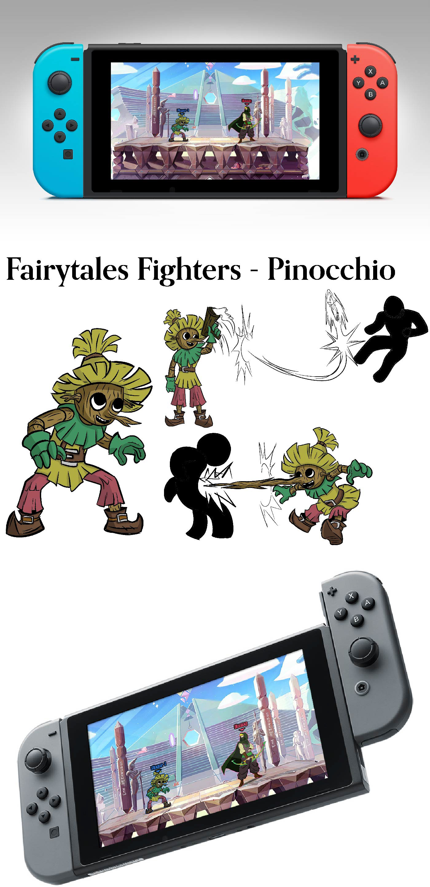 cartoon pinocchio disney Nintendo Smash Bros Character design  ILLUSTRATION 