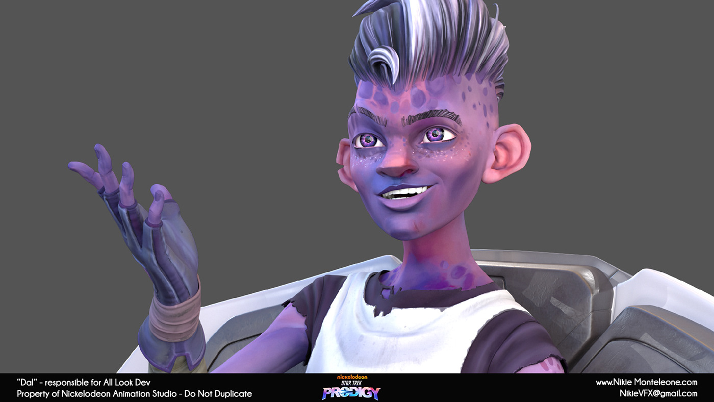 animation  Character dal Mari nickelodeon Paramount purple skin Star Trek stylized Substance Painter