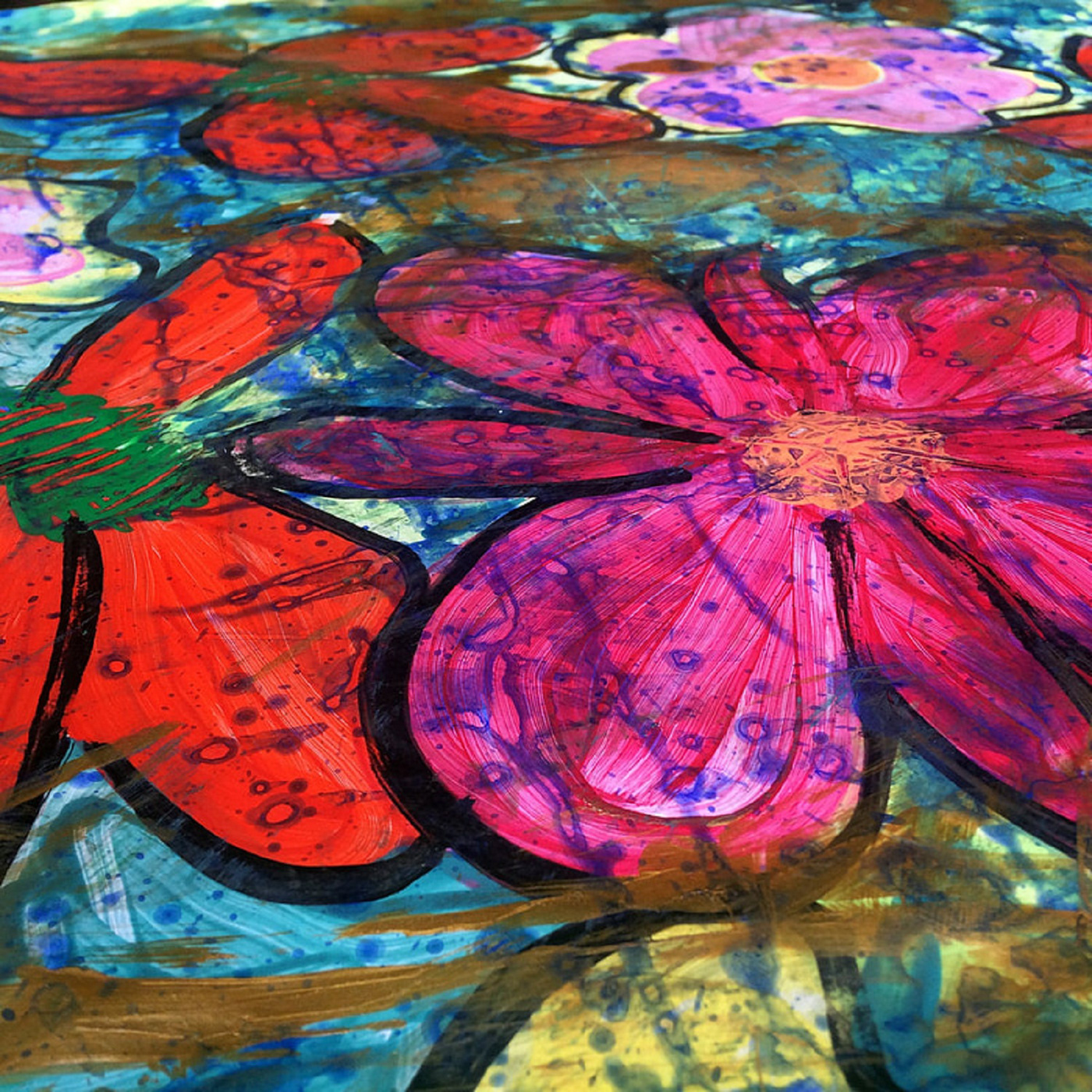 painting   acrylic flower Flowers Nature rain summer paper color drops