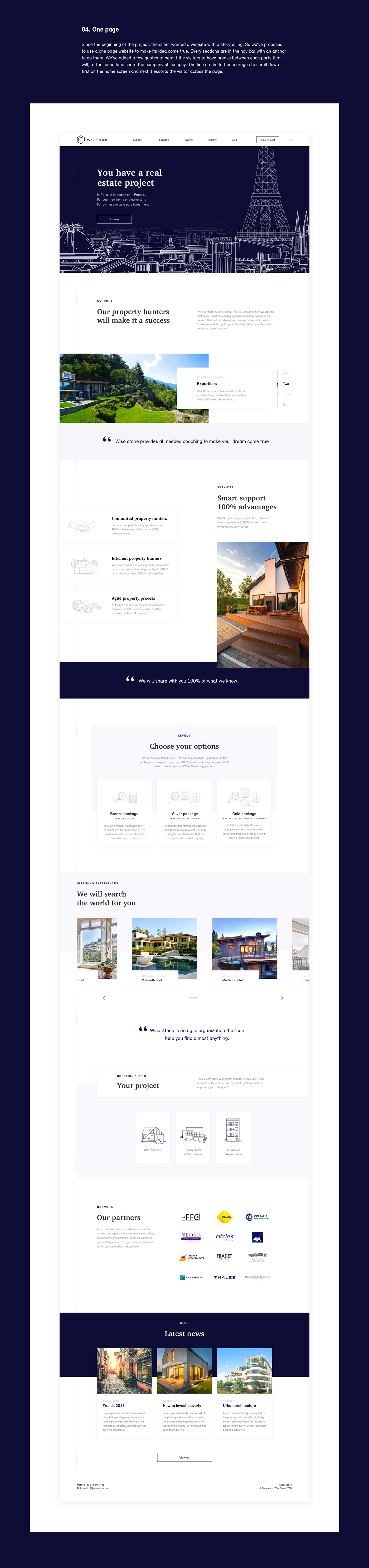 One Page real estate ILLUSTRATION  Paris Property hunter ui design UX design Form luxury Web