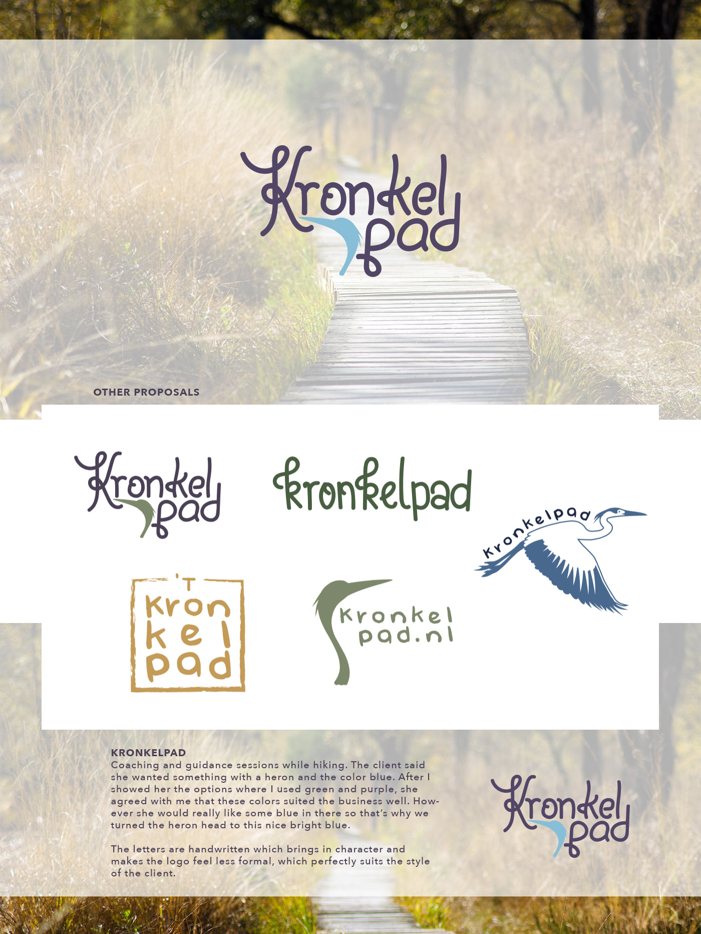 coaching logo walk heron animal design typography   handwritten outside forest