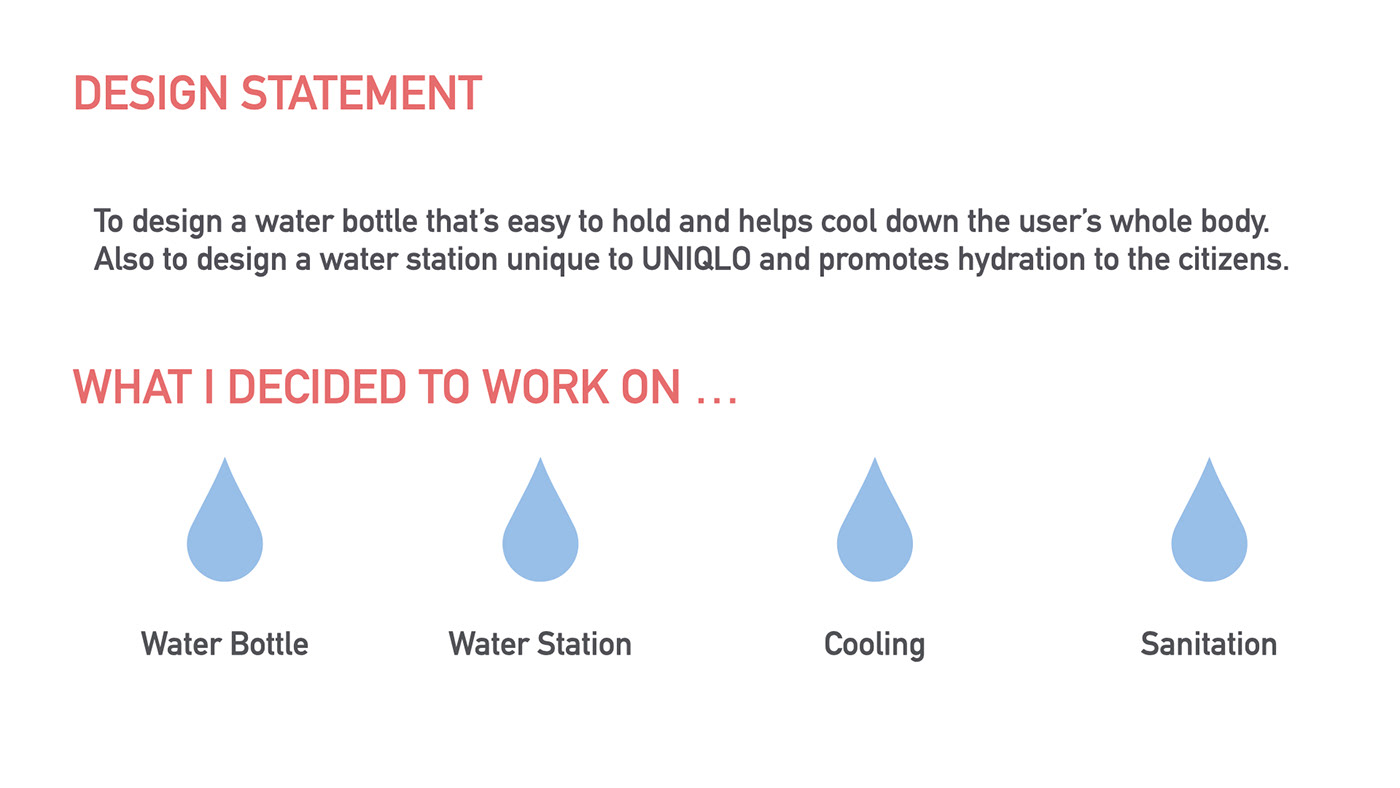 product design  uniqlo water Water Bottle Water Station
