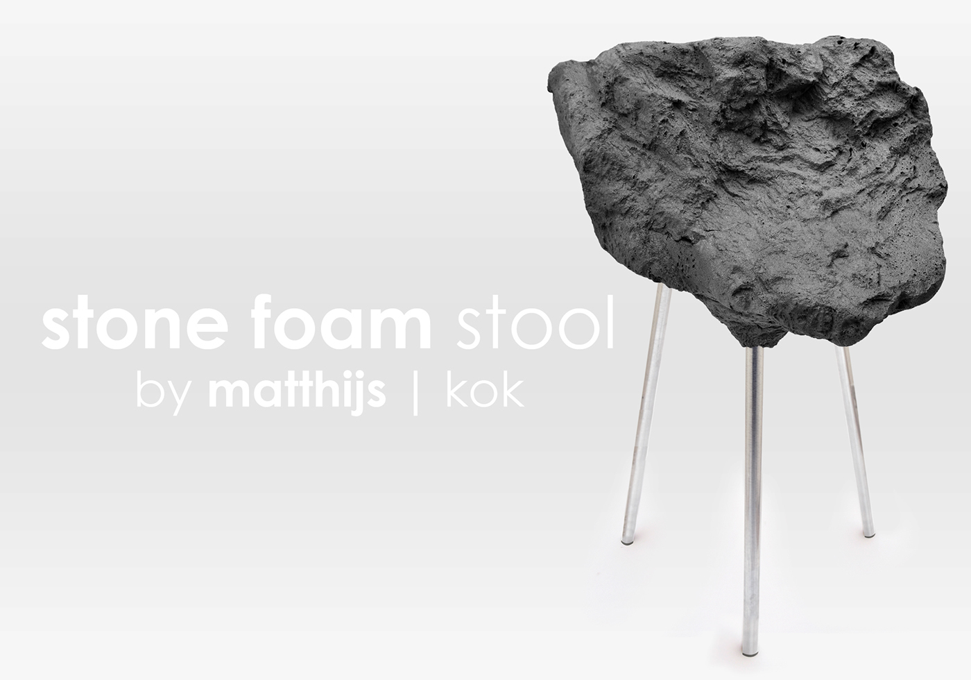 stone Foam stool soft poly Urethane chair essentie Van ontwerpen