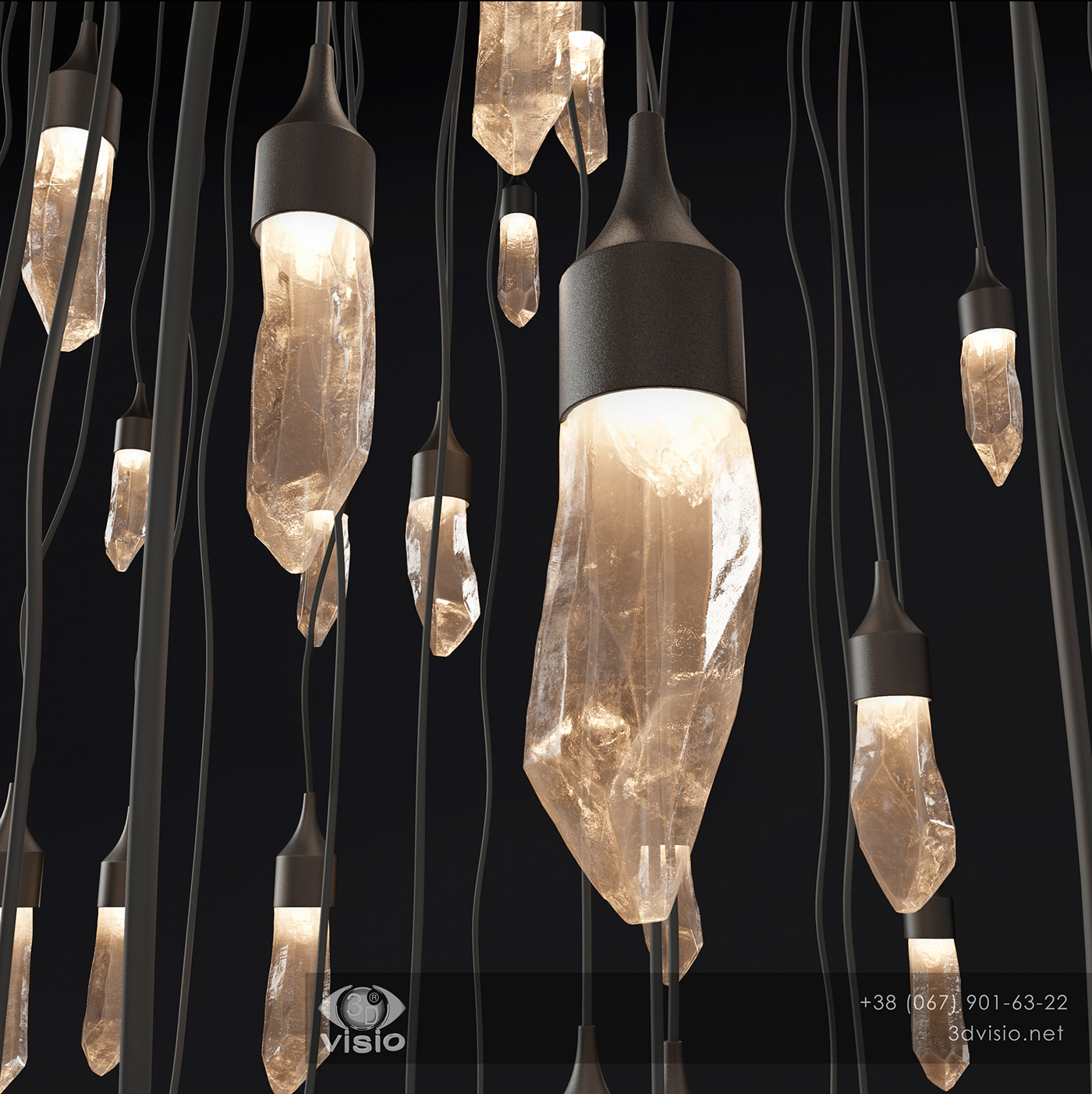 Rock Crystal Rain lighting lamps crystal 3dmodel 3dsmax Interior 3dsky