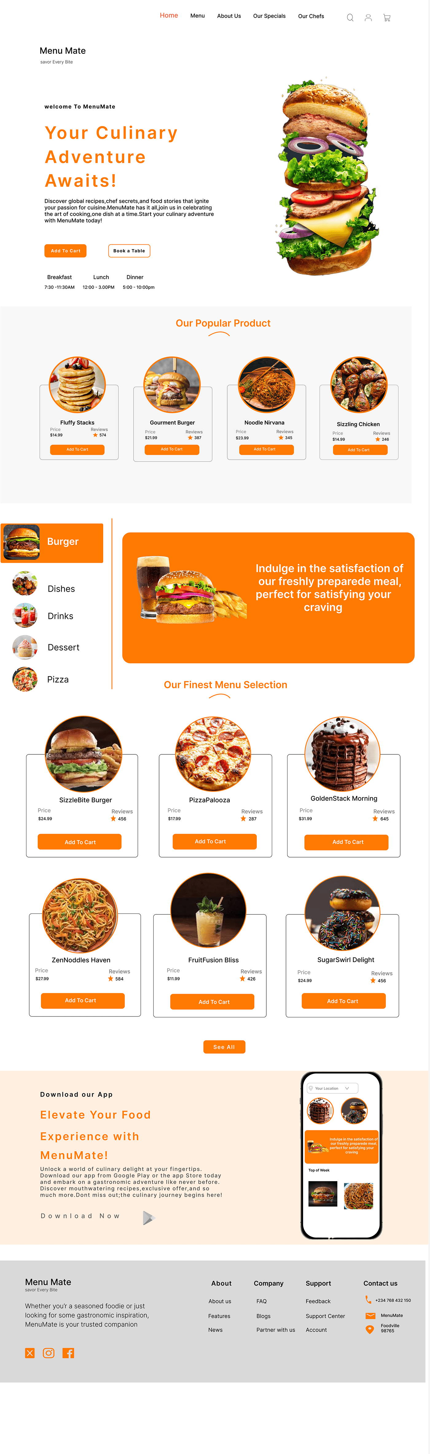 UI Figma user interface Web Design  fooddesign menu Food  restaurant weblayout design